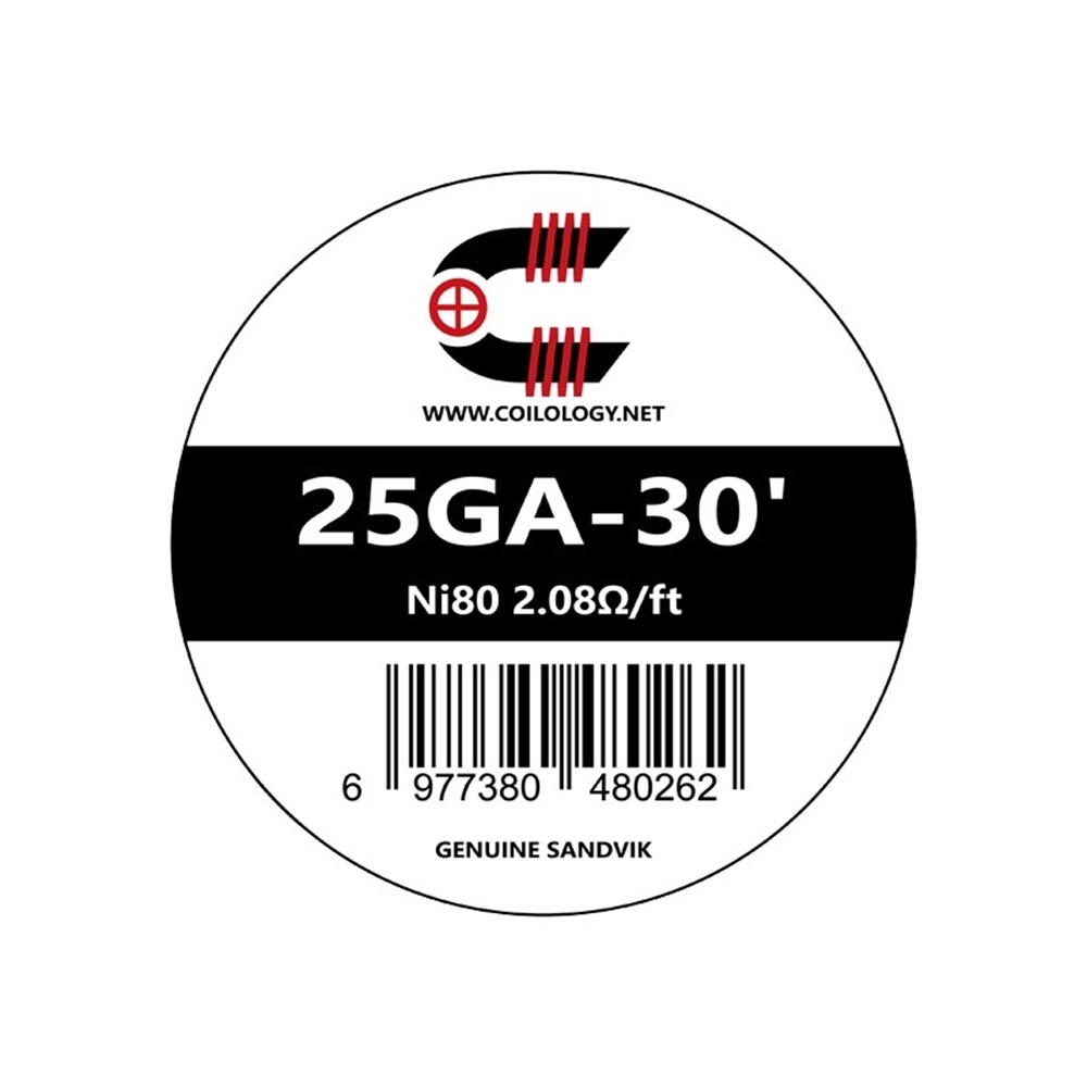 Coilology SANDVIK Ni80 25GA-30' 2.08Ω/ft