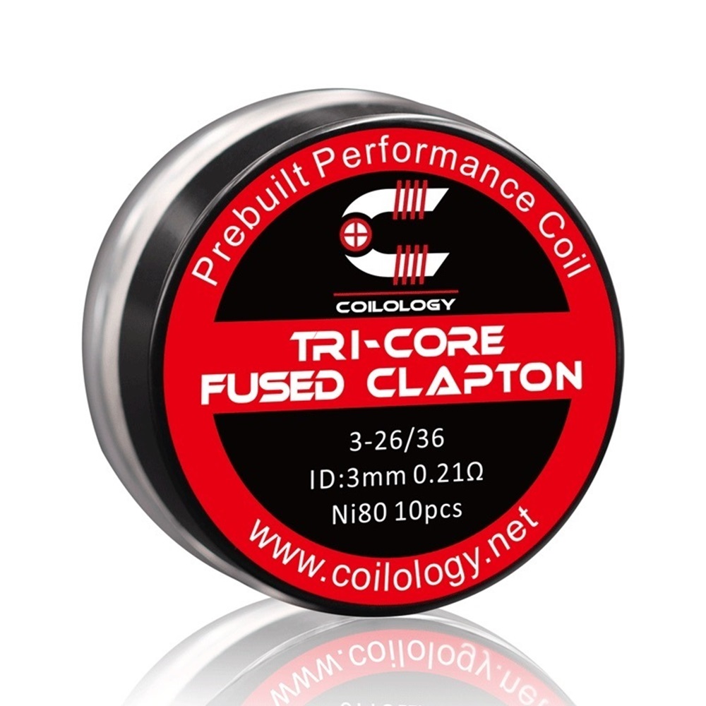 Coilology Tri-core Fused Clapton Prebuilt Coil NI80 0.21ohm 10pcs